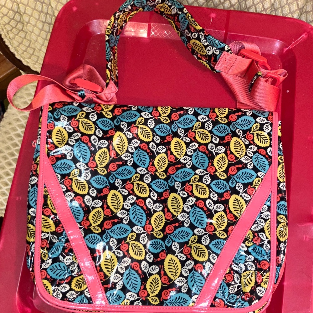 Vera Bradley Frill Messenger Bag - HAPPY SNAILS pattern. **RETIRED**